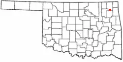 Location of Big Cabin, Oklahoma