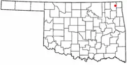 Location of Bluejacket, Oklahoma