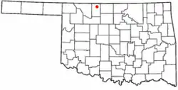 Location of Byron, Oklahoma