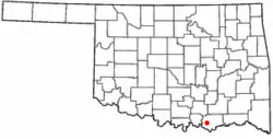 Location of Calera, Oklahoma