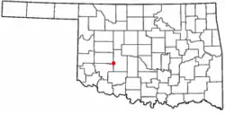 Location of Carnegie, Oklahoma