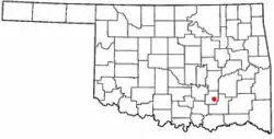 Location of Coalgate, Oklahoma