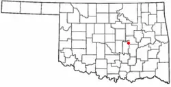 Location of Cromwell, Oklahoma