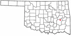 Location of Crowder, Oklahoma