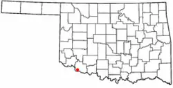 Location of Davidson, Oklahoma