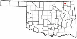 Location of Delaware, Oklahoma