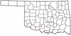 Location of Duncan, Oklahoma