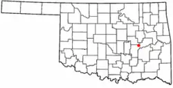 Location of Dustin, Oklahoma
