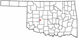 Location of Eakly, Oklahoma