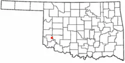 Location of Granite, Oklahoma