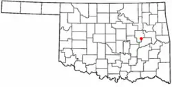 Location of Grayson, Oklahoma