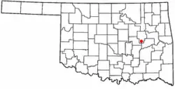 Location of Henryetta, Oklahoma