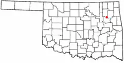 Location of Inola, Oklahoma