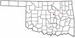 Location of Kendrick, Oklahoma