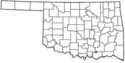 Location of Kenefic, Oklahoma