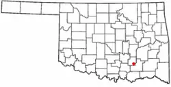 Location of Lehigh, Oklahoma