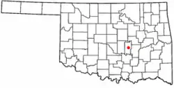 Location of Lima, Oklahoma