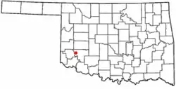 Location of Lone Wolf, Oklahoma
