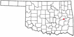 Location of Longtown, Oklahoma