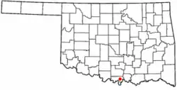 Location of Marietta, Oklahoma