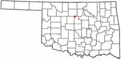 Location of Marshall, Oklahoma