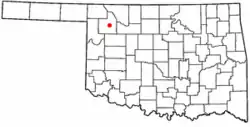 Location of Mooreland, Oklahoma
