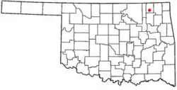 Location of Nowata within Oklahoma