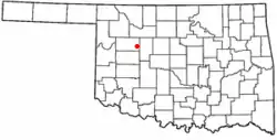 Location of Oakwood, Oklahoma