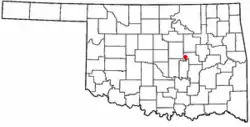 Location of Paden, Oklahoma