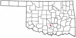 Location of Pauls Valley, Oklahoma
