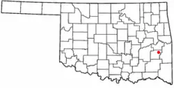 Location of Red Oak, Oklahoma