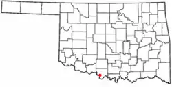 Location of Ryan, Oklahoma