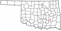 Location of Savanna, Oklahoma