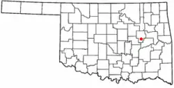 Location of Schulter, Oklahoma