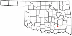 Location of Stringtown, Oklahoma