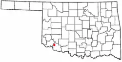 Location of Tipton, Oklahoma