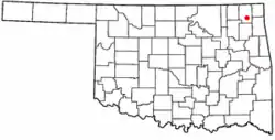 Location of Vinita within Oklahoma