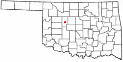 Location of Watonga, Oklahoma