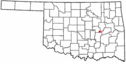 Location of Weleetka, Oklahoma