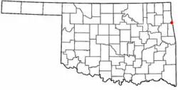Location of West Siloam Springs, Oklahoma
