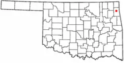 Location of Zena, Oklahoma