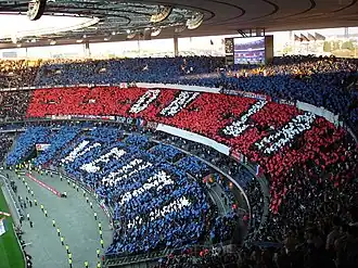 PSG tifo in the 2006 Coupe de France final at the Stade de France.