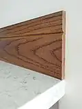 Low oak backsplash