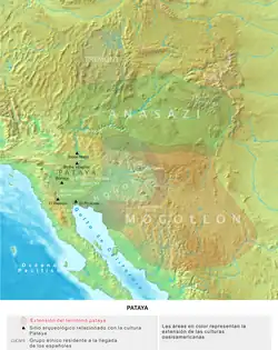 Location of the Patayan culture, in western Oasisamerica