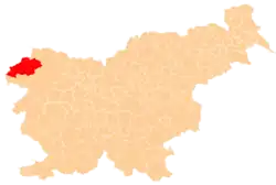 Location of the Municipality of Bovec in Slovenia