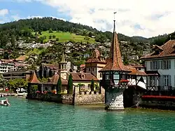 Oberhofen Castle and lake front