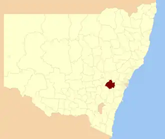 Location in New South Wales