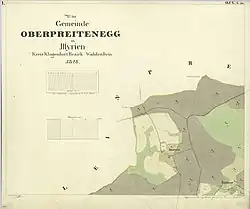 Municipality of Oberpreitenegg with its administrative structure in 1828: District of Waldenstein, Kingdom of Illyria