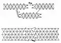 A complex obstacle belt of low wire entanglement backed by a double apron fence. Both obstacles have movable openings that can be blocked with knife rests.
