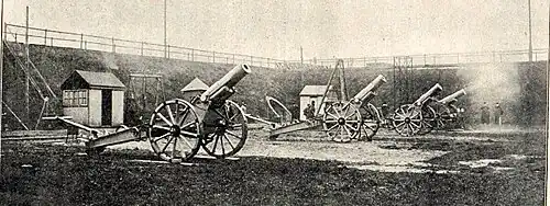 Portuguese 150-mm howitzers in a different location on the same testing range, 1900s